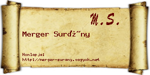 Merger Surány névjegykártya